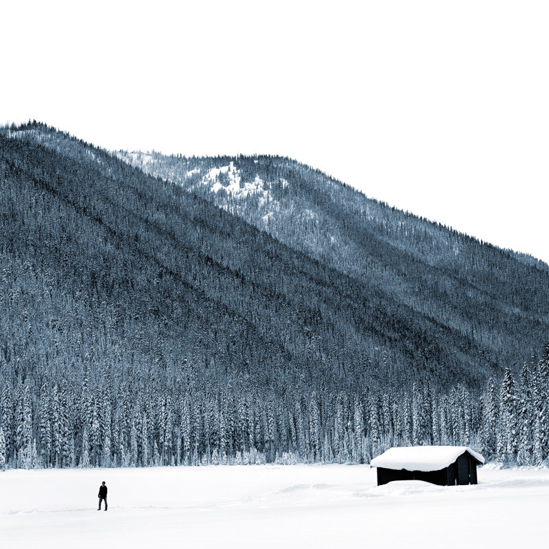 Winter Wilderness Cabin by Sharply_done - No Frame Art Prints on Canvas, 81cm H x 122cm W