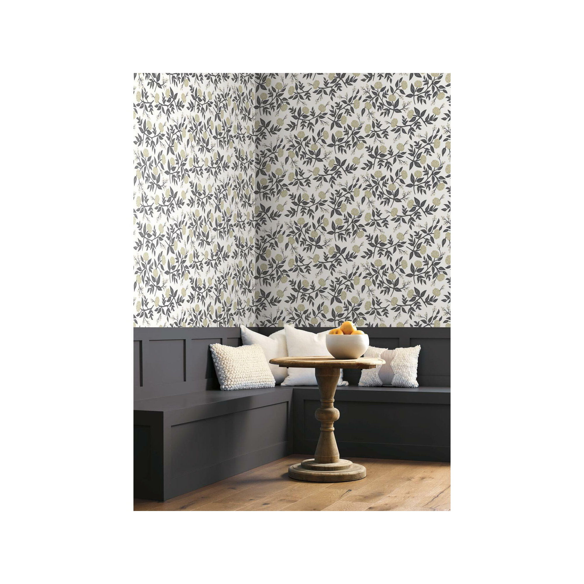 Rifle Paper Co. Peonies 27' x 27" Wallpaper, White/Black