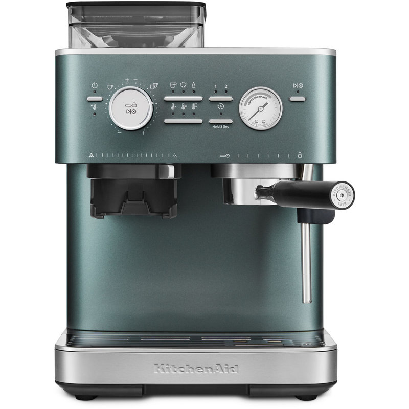 Semi Automatic Espresso Machine with Burr Grinder in Juniper, Blue