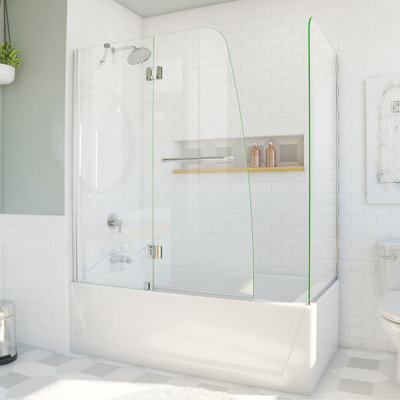 Porte de baignoire à charnière l 56 po x H58 po Aqua