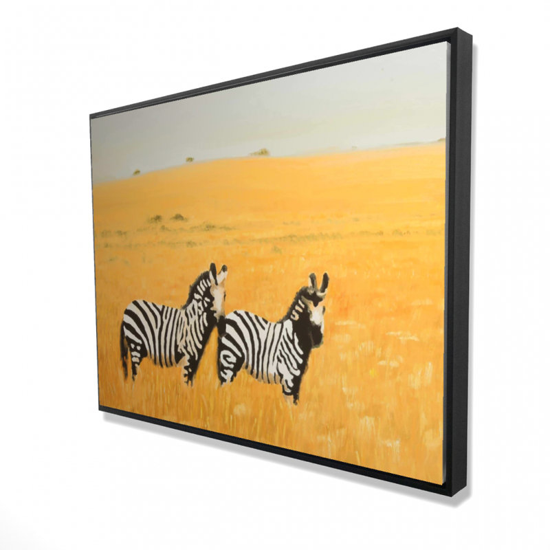 Herd Of Zebra Print On Canvas