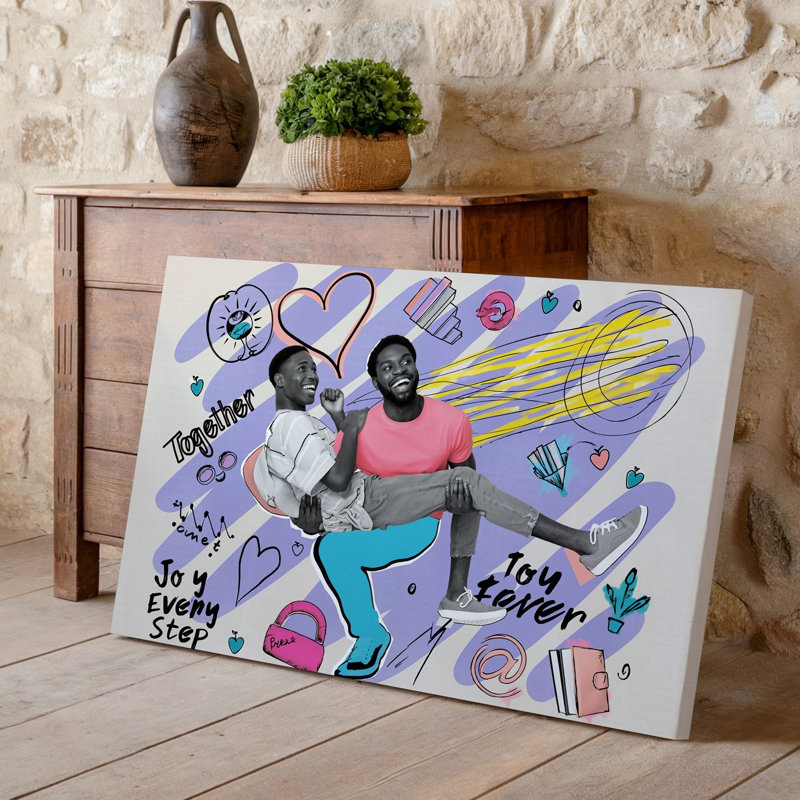 Reproduction d'art sur toile, "collage", H 9 po x l 12 po
