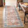 Washable Non-Slip Traditional Area Rug - Orange / Blue Rug for Entryway, Hallway, Bathroom, and Kitchen - Fike