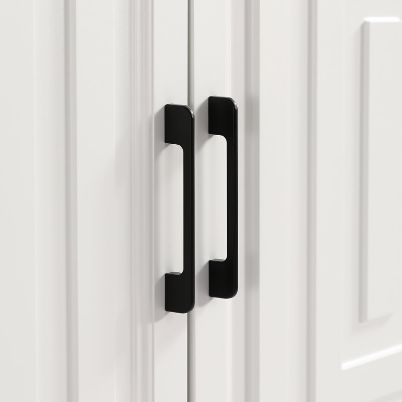 Meuble TV Haven de 150 cm avec armoire de rangement pour salon, Blanc
