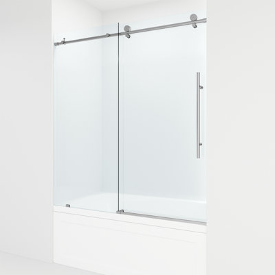 Porte de baignoire coulissante sans cadre Elan E-Class l 56-60 "x H 66" avec verre transparent 3/8 "