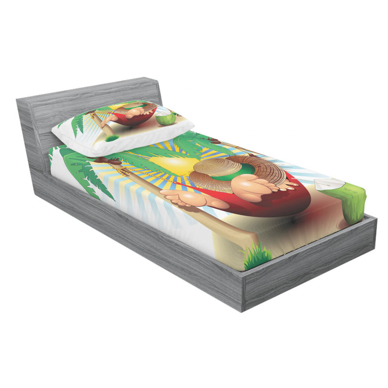 Beach Microfiber Sheet Set, Twin XL Sheet Set with Fitted Sheet