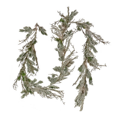 National Tree Company, 9' Trimmed Snowy Twig Garland, 200 LED Rice Lights-Battery Operated w/ Remote -  DC13-316L-9A-B