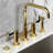 Kingston Brass Kaiser Two-Handle 4-Hole Deck Mount Bridge Kitchen Faucet with Brass Side Sprayer-102440362