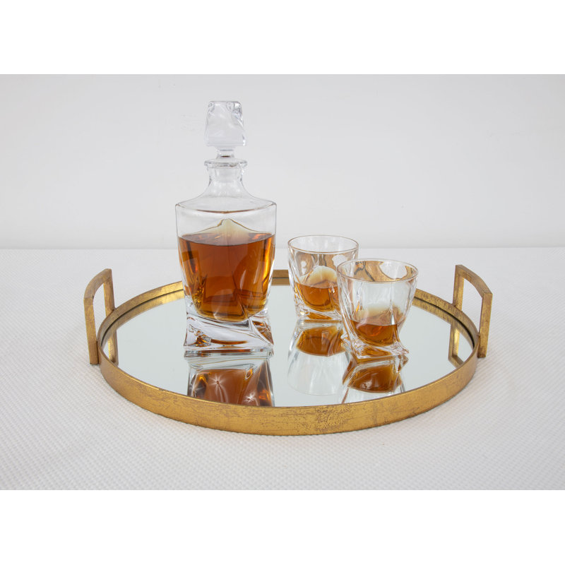 Ono Decorative Tray, Antiqued Gold Leaf