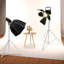 2 lumières en acier inoxydable, support de photographie, support de lumière 2 pièces