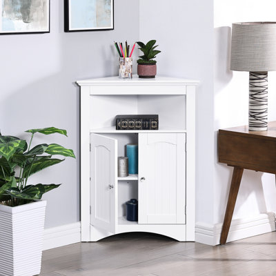 Buffet multifonctionnel blanc pour salle de bain et cuisine, profondeur de 24 pouces, planches réglables, armoire de rangement imperméable avec tablettes à portes, profondeur de 24 po, 26,4 lb, facile à assembler