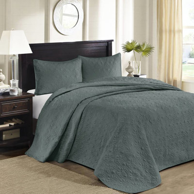 Grand couvre-lit réversible 3 pièces - avec style, surdimensionné pour s'adapter à un matelas profond, coton prélavé rembourré pour plus de confort, comprend 2 taies décoratives, très grand matelas lavable à la machine luxueux et relaxant, et