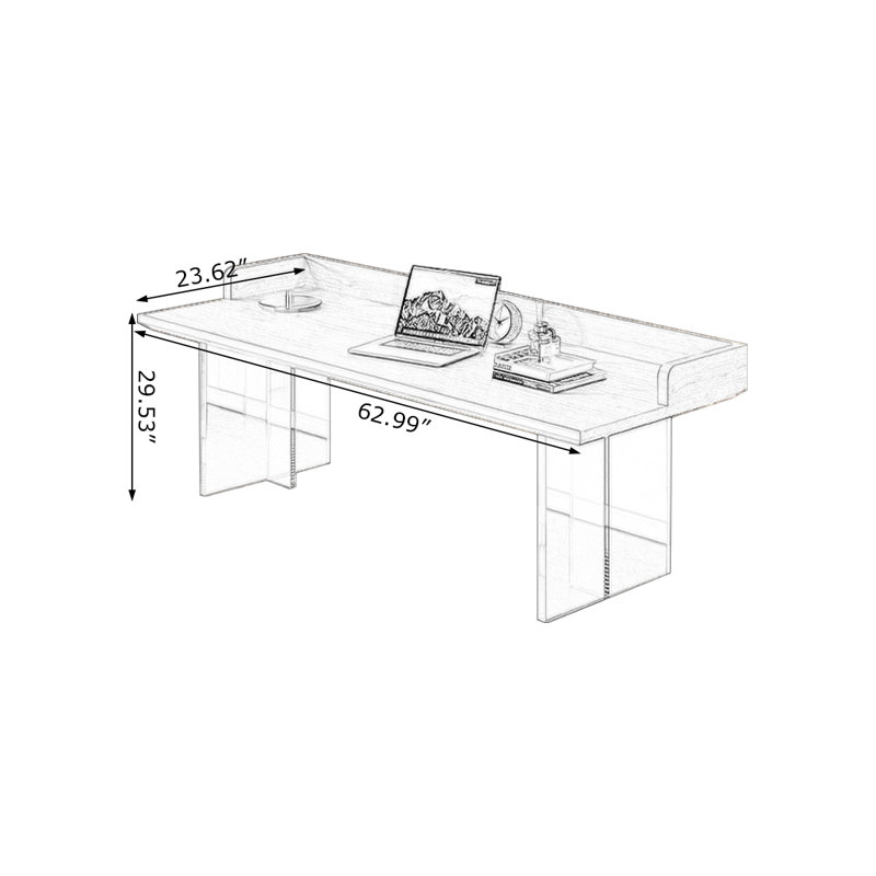 Cherry Rectangular Solid Wood desks, 29.53" H x 62.99" W x 23.62" D