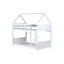 Lit simple au-dessus d'un lit superposé blanc avec garde-corps - Lit en bois d'hévéa spacieux et sécuritaire, espace de protection protégé-164533943