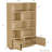 5 Tier Bookshelf with Rattan Doors, Wooden Bookcase and Bookshelf with Storage