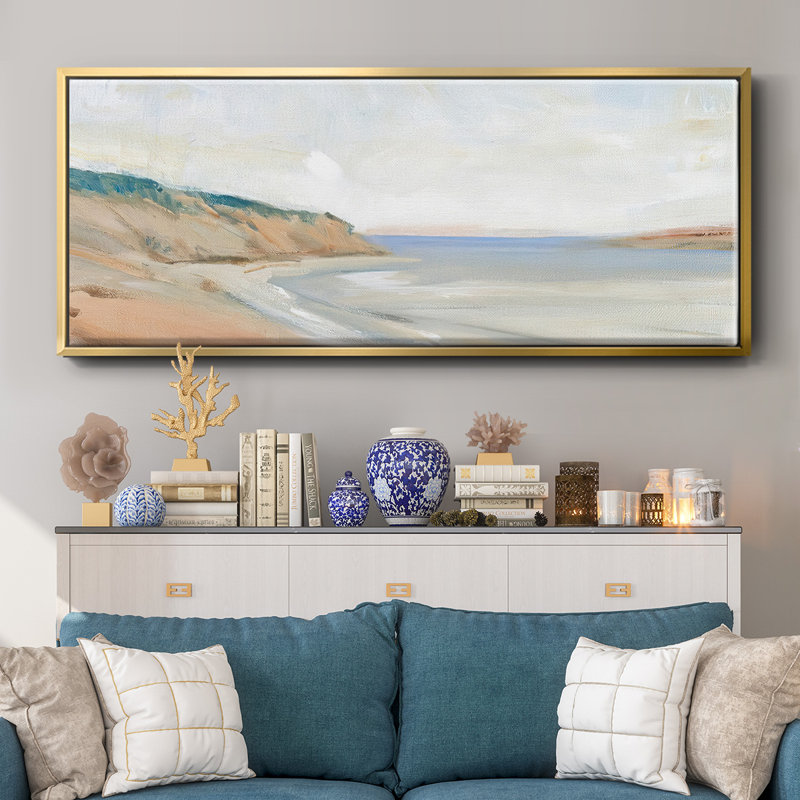 Shoreline Study I- Framed Canvas, 8" H x 20" W
