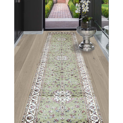 Tapis oriental noué à la main sable / ivoire / brun