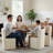 Vela Upholstered Armless Side Dining & Vanity Chair with Hidden Mobility Casters