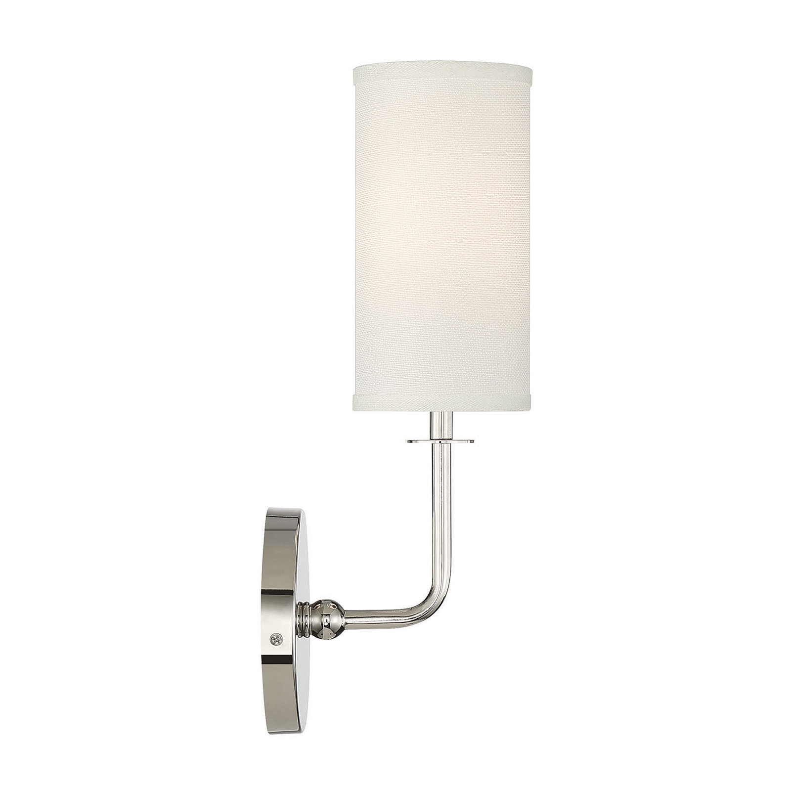 Jordan Single Light Dimmable Armed Sconce, Nickel