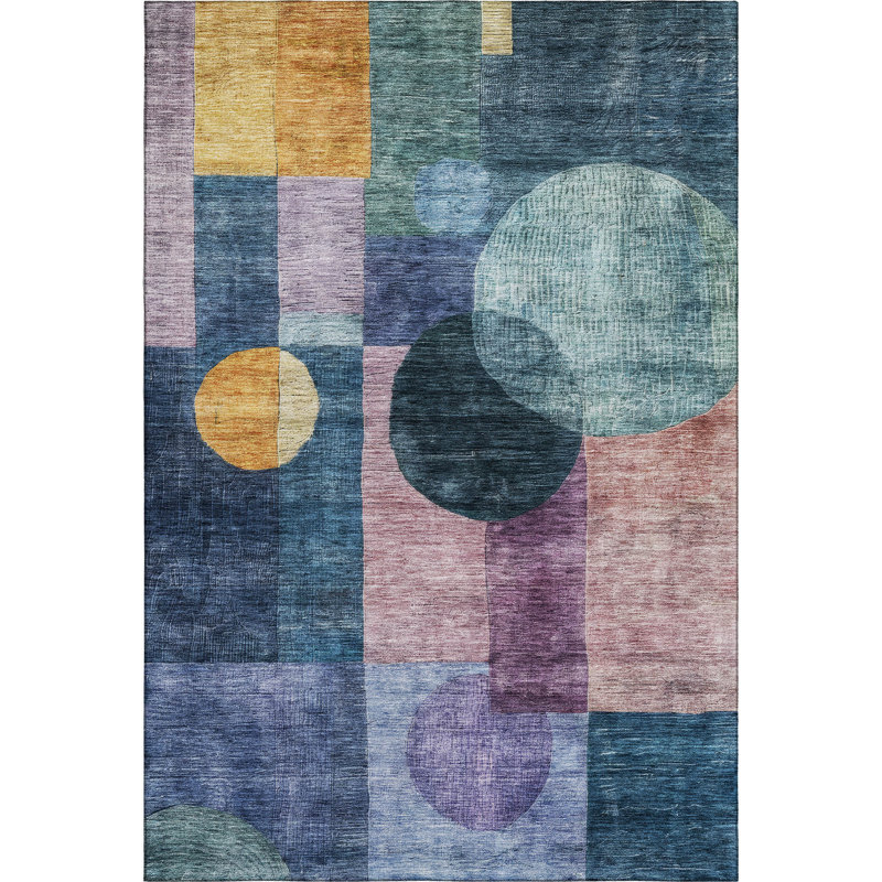 Premium Machine Washable Konopka AMF1114 Geometric Rug, Rectangle 8 pi x 10 pi