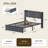 Upholstered Full Bed with 2 Drawers and Open Storage Headboard，Platform Bed with Charging Station, No Spring Boxing Needed, Gray-1243594622-1243594621