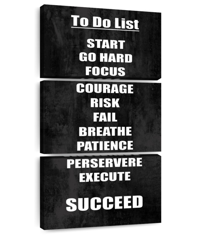 To Do List On Black, 27" H x 12" W