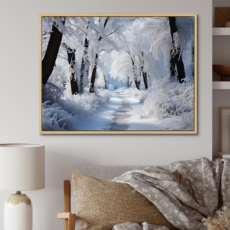 Winter Frosty Forest II - Print, Natural Floater Framed, 24" H x 32" W x 1" D