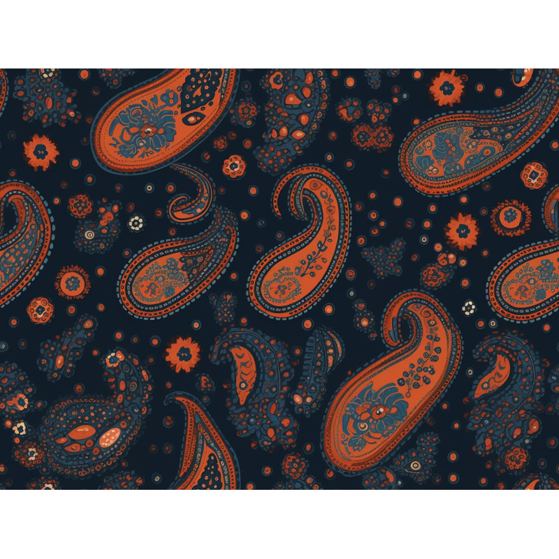 Polyester Comforter, Queen Comforter, Blue/Orange Paisley