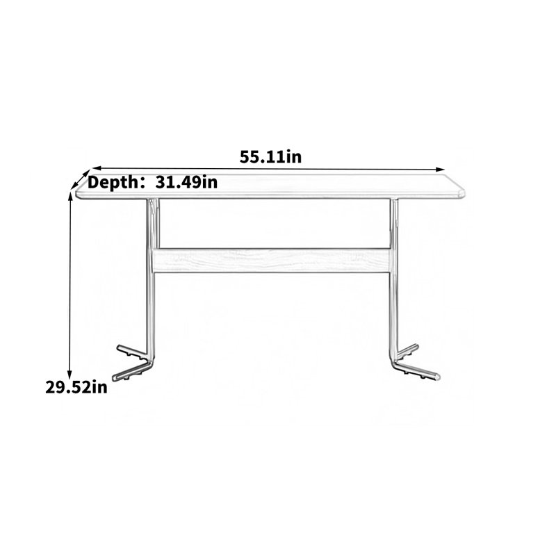 Eilir modern simple rectangular dining table, 29.52"H x 55.11"L x 31.49"W