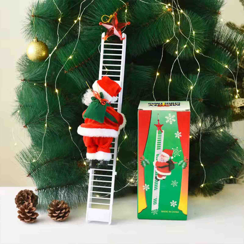 Échelle de Noël, escalade du père Noël, décor de cheminée mignonne pour une ambiance festive, A