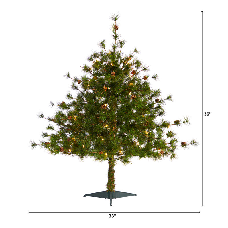 Lighted Artificial Christmas Tree, 3' H
