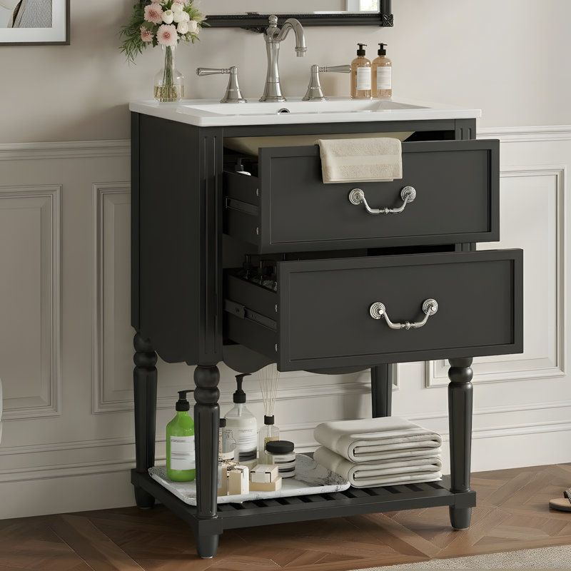 Meuble-lavabo rétro, Black