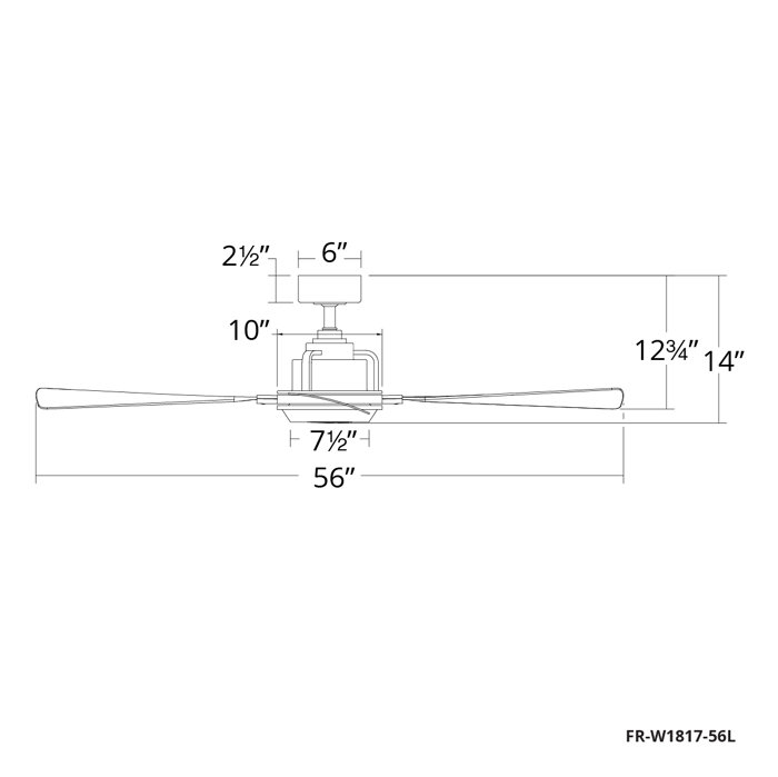 56" Osprey 3 - Blade Outdoor LED Smart Standard Ceiling Fan with Remote Control and Light Kit Included