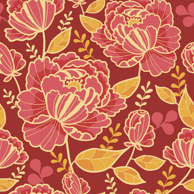 " Beautiful Oriental Pattern " by Oksancia, 12" W x 12" H