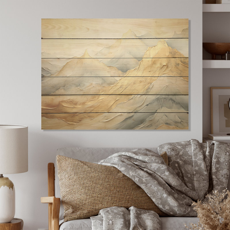 Harmonie alpine - Art sur bois de pin naturel, H 10 po x l 20 po