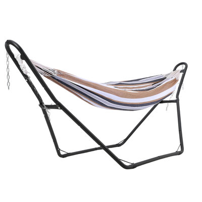 Small Heavy Duty Double Bar Steel Hammock Stand – 2 Person, Adjustable, Portable, Fits 9-14ft, Outdoor/Indoor, Carry Bag, Onesize – Small double bar hammock stand