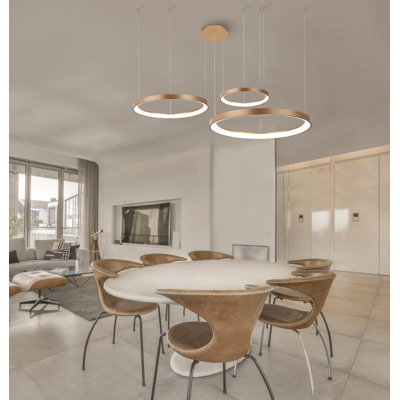 1 - Light LED Wagon Wheel Pendant