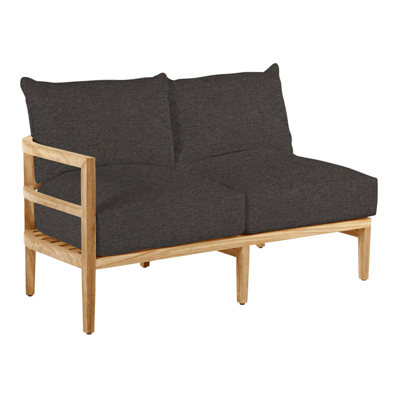 Canapé modulaire en teck Santa Barbara, Teck naturel, Pas de passepoil + bourre standard, Perigold Play Avoine