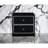 Stylish Black & Silver Accent Table With Generous Internal Storage Space Practical Solutions
