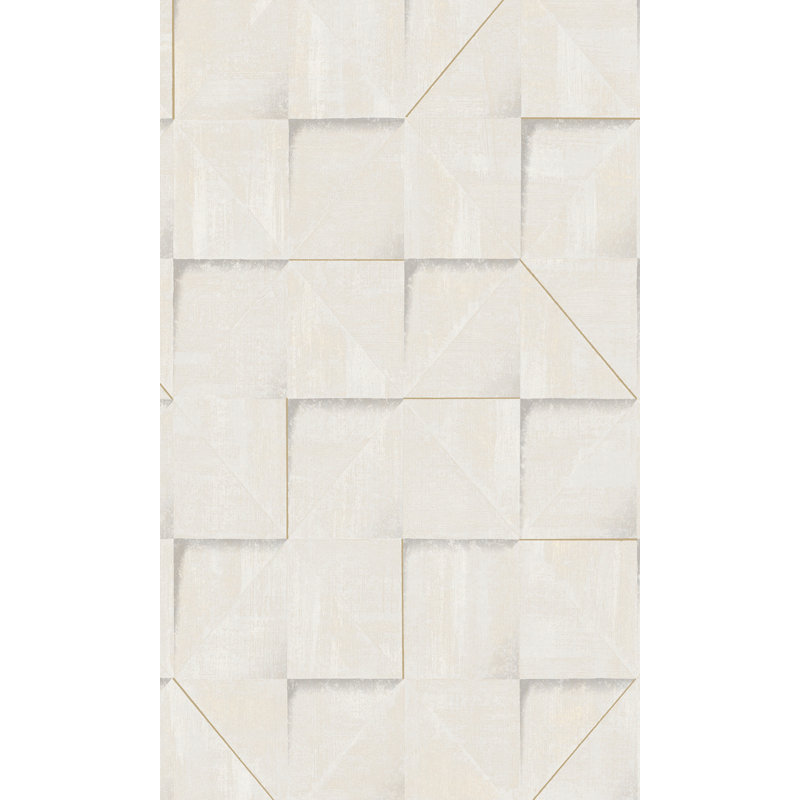 Rouleau de papier peint embossé 3D métallique L 33 pi x l 21 po Westbeth, Craie