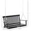 Balancelle de véranda noire, 2 balançoires suspendues d'une capacité de charge de 440 lb, siège à lattes pour fauteuil de jardin, dossier à plateforme