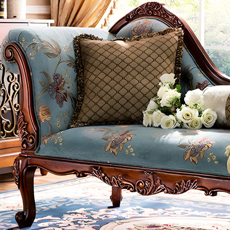 Chaise longue rembourrée Elegant, Accoudoir à gauche (vu de face), Brun foncé