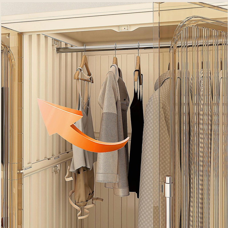 Organisateur de rangement portatif pour garde-robe pour vêtements, 12 portes magnétiques, 12 cubes et 1 tringle, armoire de rangement pour garde-robe