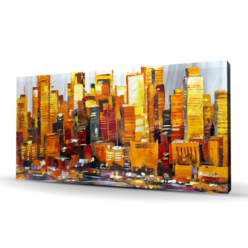 Orange buildings - Contemporary Canvas for Home Decor