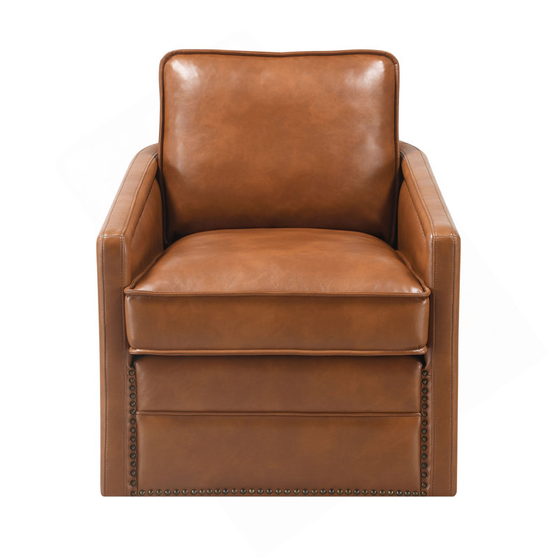 Rocha Brown Leather Aire Swivel Chair W/Glider