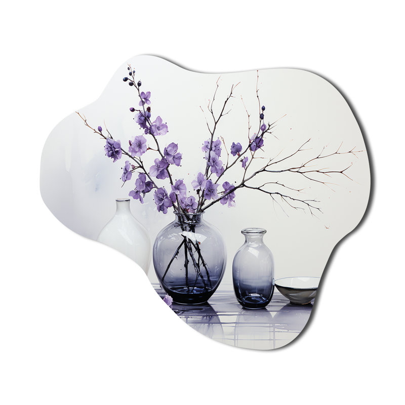 Mauve gris, minimalisme, équilibre et poterie contrastée, H 22 po x l 30 po