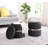 Techni Mobili Modern Velvet Round Ottoman With Storage, Grey