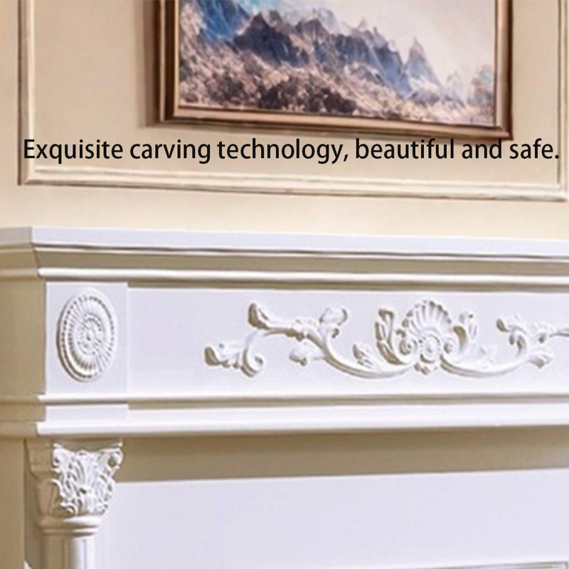 Foyer moderne moderne avec des sculptures élégantes, Blanc, H 35,43 po x l 59,05 po x P 12,99 po