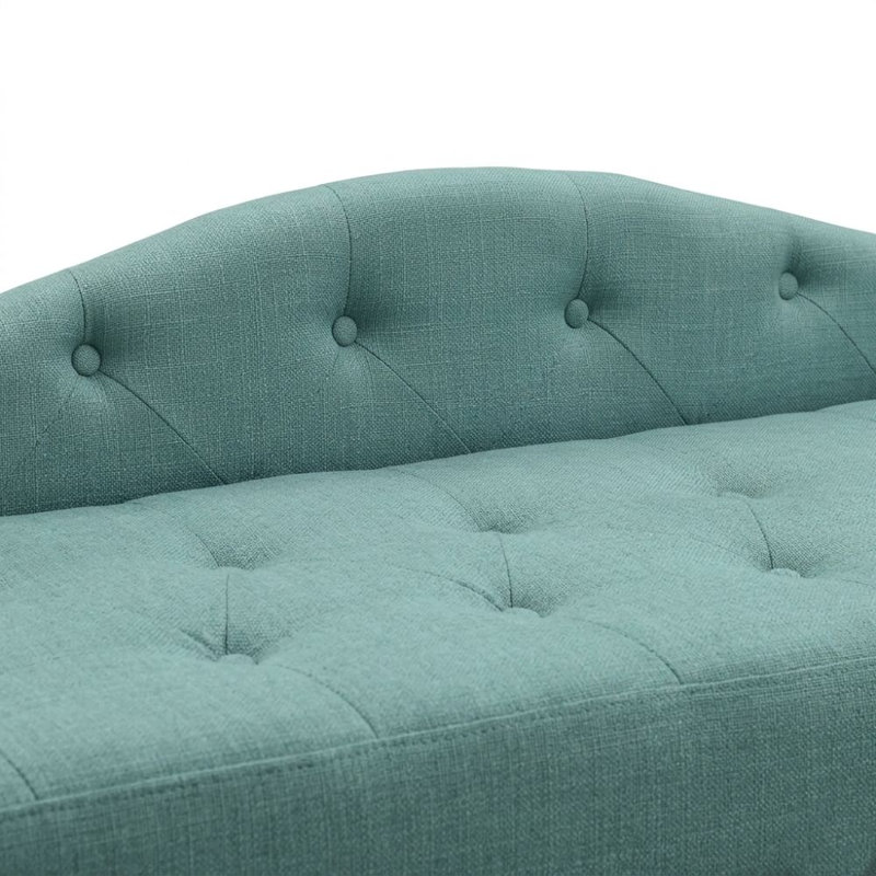 Bryson 64 In. Contemporary Style Blue Fabric Bench, 26" H x 64" W x 21" D