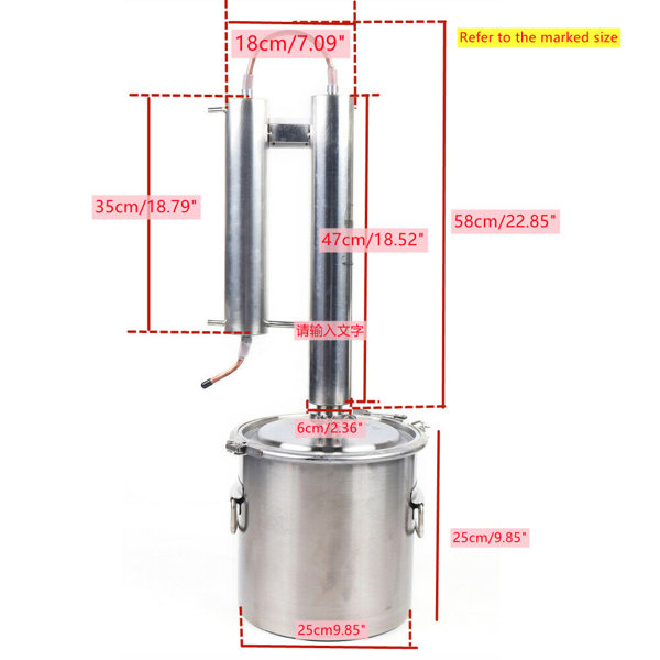 DALELEE 12L 3-Gallon Semi-Automatic Stainless Steel Distillation Equipment